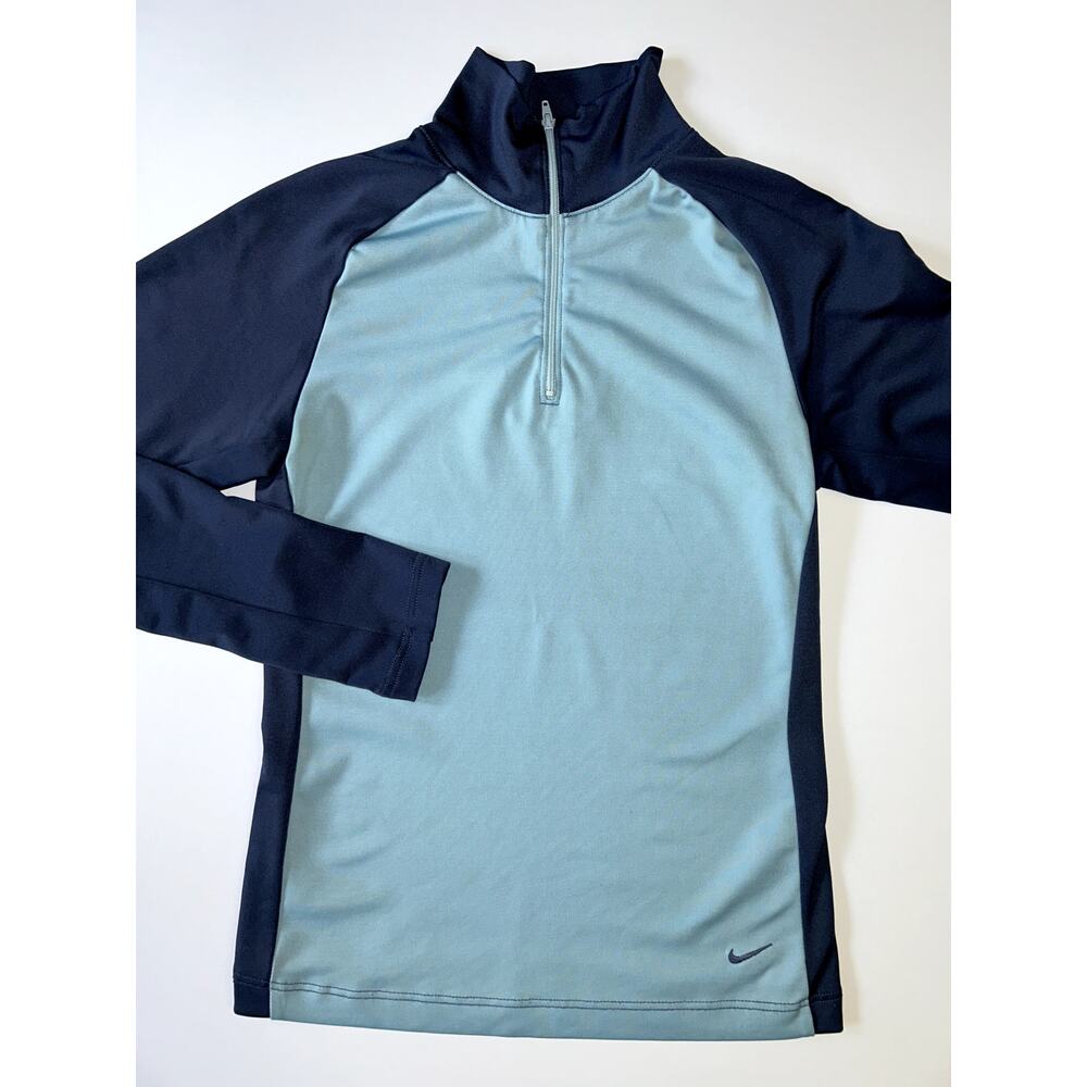 Nike Running 1/4 Zip Pullover Navy Light Blue Women's Small